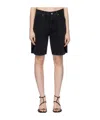 Agolde Stella Distressed Organic Denim Shorts In Black