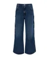 Agolde Blue Wide Jeans With Patch Pockets In Blue
