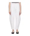 Agolde High Waist Denim Trousers In White