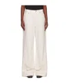 Agolde High Waist Cuffed Denim Trousers In White