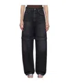 Agolde High Waist Denim Trousers In Black