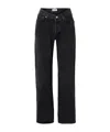 Agolde High Waist Straight Jeans In Black
