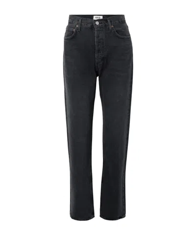 Agolde High Waist Straight Jeans In Black