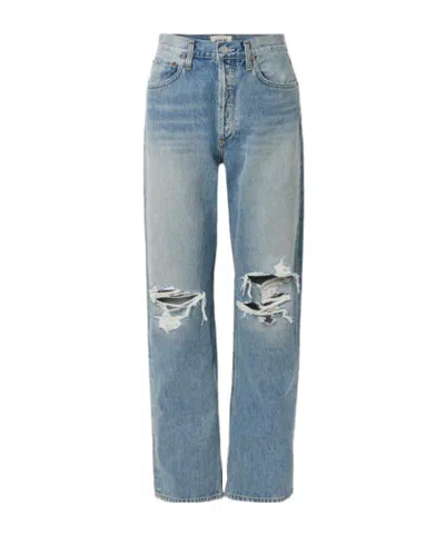 Agolde High Waist Straight Jeans In Blue