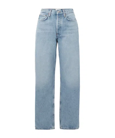 Agolde High Waist Straight Jeans In Blue