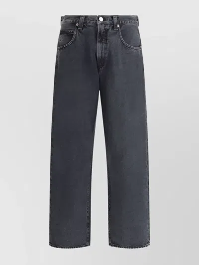 Agolde High Waist Straight Leg Denim In Black