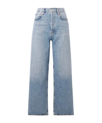 Agolde High-waist Wide-leg Denim Trousers In Blue
