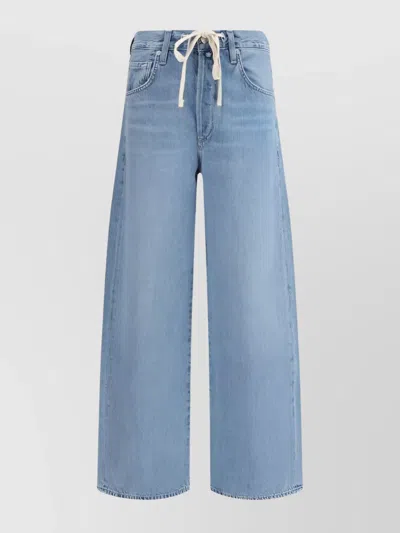 Agolde High Waist Wide-leg Trousers In Blue