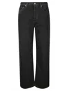 Agolde High-waisted Baggy Jeans With Button Closure In Black