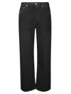 Agolde High-waisted Baggy Jeans With Button Closure In Black