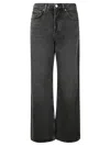 Agolde Blue Jeans With High Waist And Logo Patch On The Rear In Black