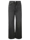 Agolde High-waisted Black Jeans With Hidden Button Closure In Black