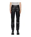 Agolde Black Relaxed Boot Leather Pants In Black
