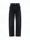 Agolde High-waisted Straight-leg Denim Pants With Raw Hems In Black