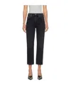 Agolde 90s Pinch Waist Straight-leg High-rise Organic-cotton Denim Jeans In Black