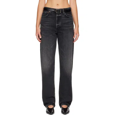 Agolde High Waisted Straight Leg Jeans In Black