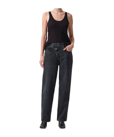 Agolde High-waisted Straight-leg Jeans In Black