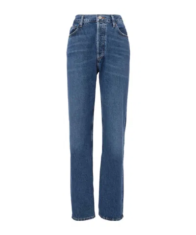 Agolde High-waisted Straight-leg Jeans In Blue