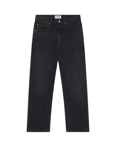 AGOLDE AGOLDE HIGH-WAISTED STRAIGHT-LEG JEANS WITH VINTAGE WASH EFFECT