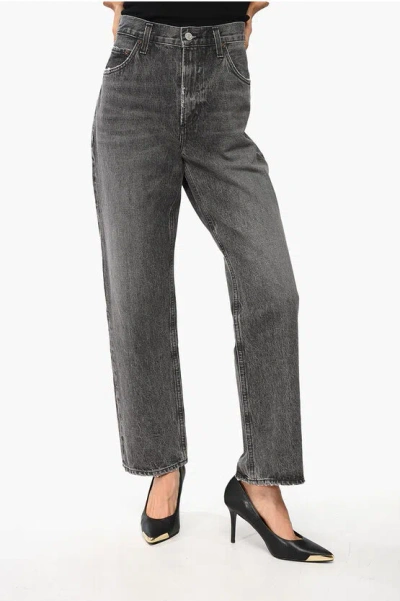 Agolde High-waisted Straight Leg Valen Jeans 21cm In Gray