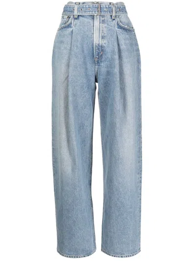 Agolde High-waisted Wide-leg Jeans In Blau