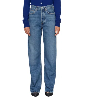 Agolde High Waisted Wide Leg Jeans In Black