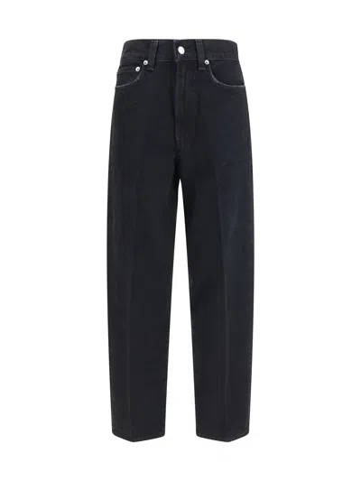 Agolde High-rise Faded Wash Jeans In Black