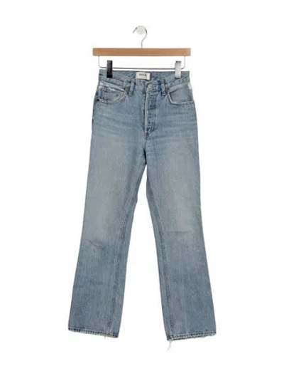 Pre-owned Agolde High-rise Flared Jeans In Blue
