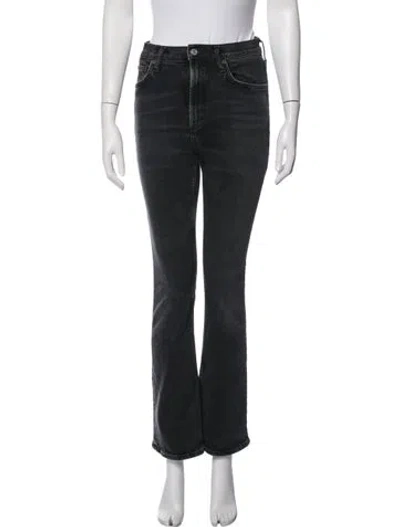 Pre-owned Agolde High-rise Flared Jeans In Grey