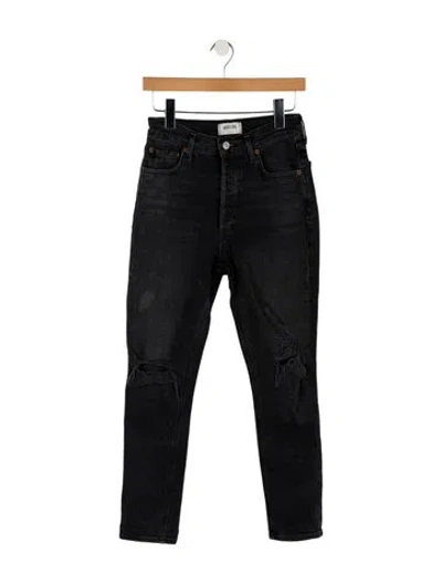 Pre-owned Agolde High-rise Skinny Leg Jeans In Black