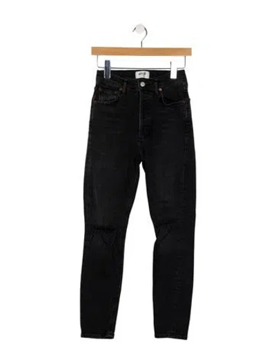 Pre-owned Agolde High-rise Skinny Leg Jeans In Black