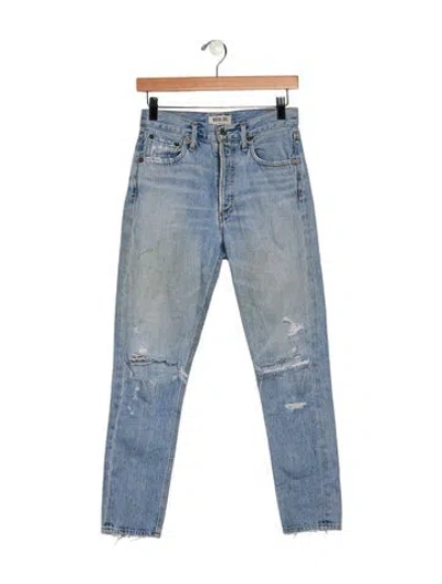 Pre-owned Agolde High-rise Skinny Leg Jeans In Blue