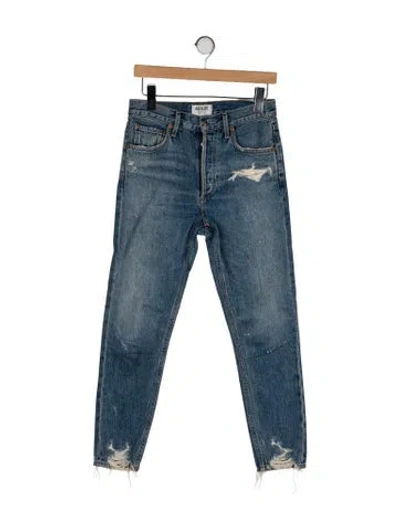 Pre-owned Agolde High-rise Skinny Leg Jeans In Blue