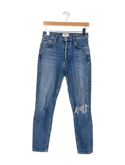 Pre-owned Agolde High-rise Skinny Leg Jeans In Blue