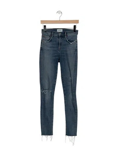 Pre-owned Agolde High-rise Skinny Leg Jeans In Blue