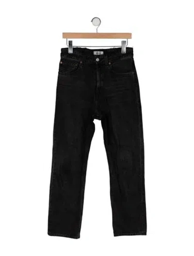Pre-owned Agolde High-rise Straight Leg Jeans In Black
