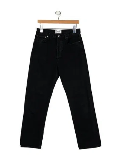 Pre-owned Agolde High-rise Straight Leg Jeans In Black