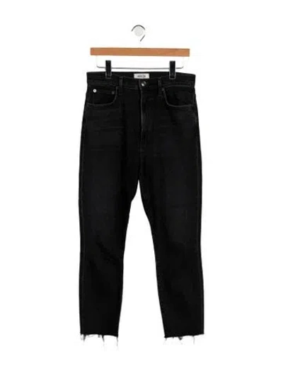 Pre-owned Agolde High-rise Straight Leg Jeans In Black
