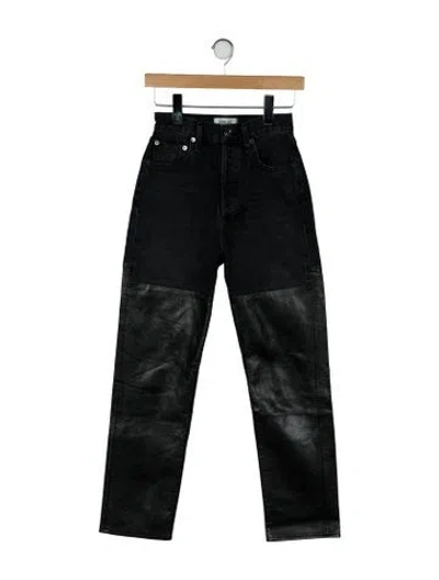Pre-owned Agolde High-rise Straight Leg Jeans In Black