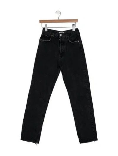 Pre-owned Agolde High-rise Straight Leg Jeans In Black