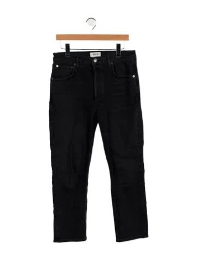 Pre-owned Agolde High-rise Straight Leg Jeans In Black
