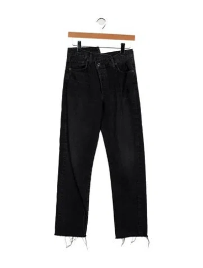 Pre-owned Agolde High-rise Straight Leg Jeans In Black
