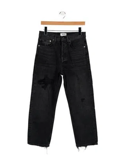 Pre-owned Agolde High-rise Straight Leg Jeans In Black