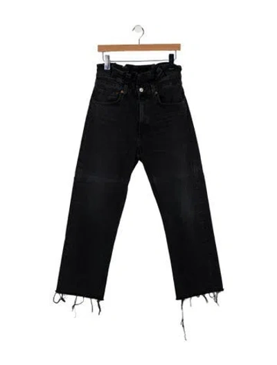 Pre-owned Agolde High-rise Straight Leg Jeans In Black
