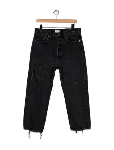 Pre-owned Agolde High-rise Straight Leg Jeans In Black