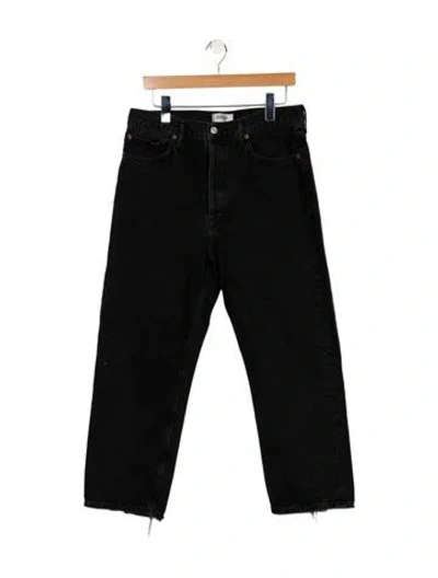 Pre-owned Agolde High-rise Straight Leg Jeans In Black