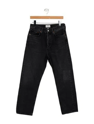 Pre-owned Agolde High-rise Straight Leg Jeans In Black