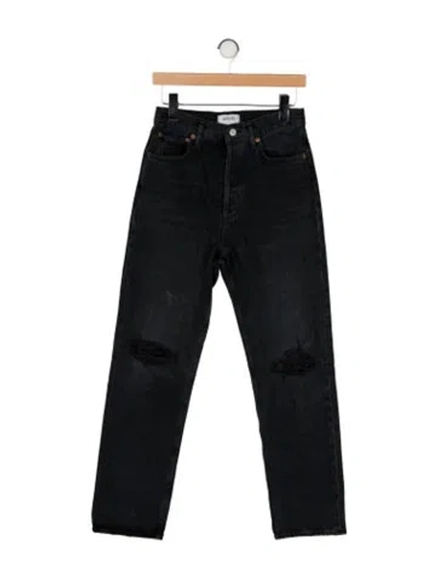 Pre-owned Agolde High-rise Straight Leg Jeans In Black