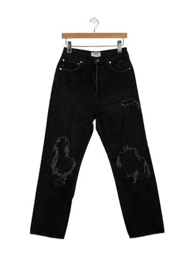 Pre-owned Agolde High-rise Straight Leg Jeans In Black