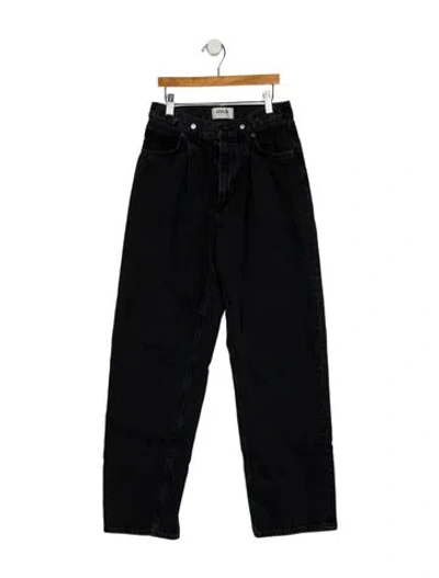 Pre-owned Agolde High-rise Straight Leg Jeans In Black